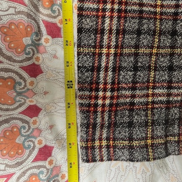 FREE PEOPLE HIGH RISE BROWN PLAID WIDE LEG TROUSER PANTS 6 - Picture 6 of 6